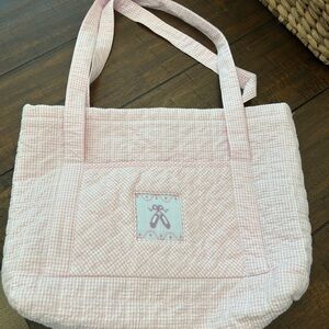 Little English Pink Checkered Tote Bag ballet